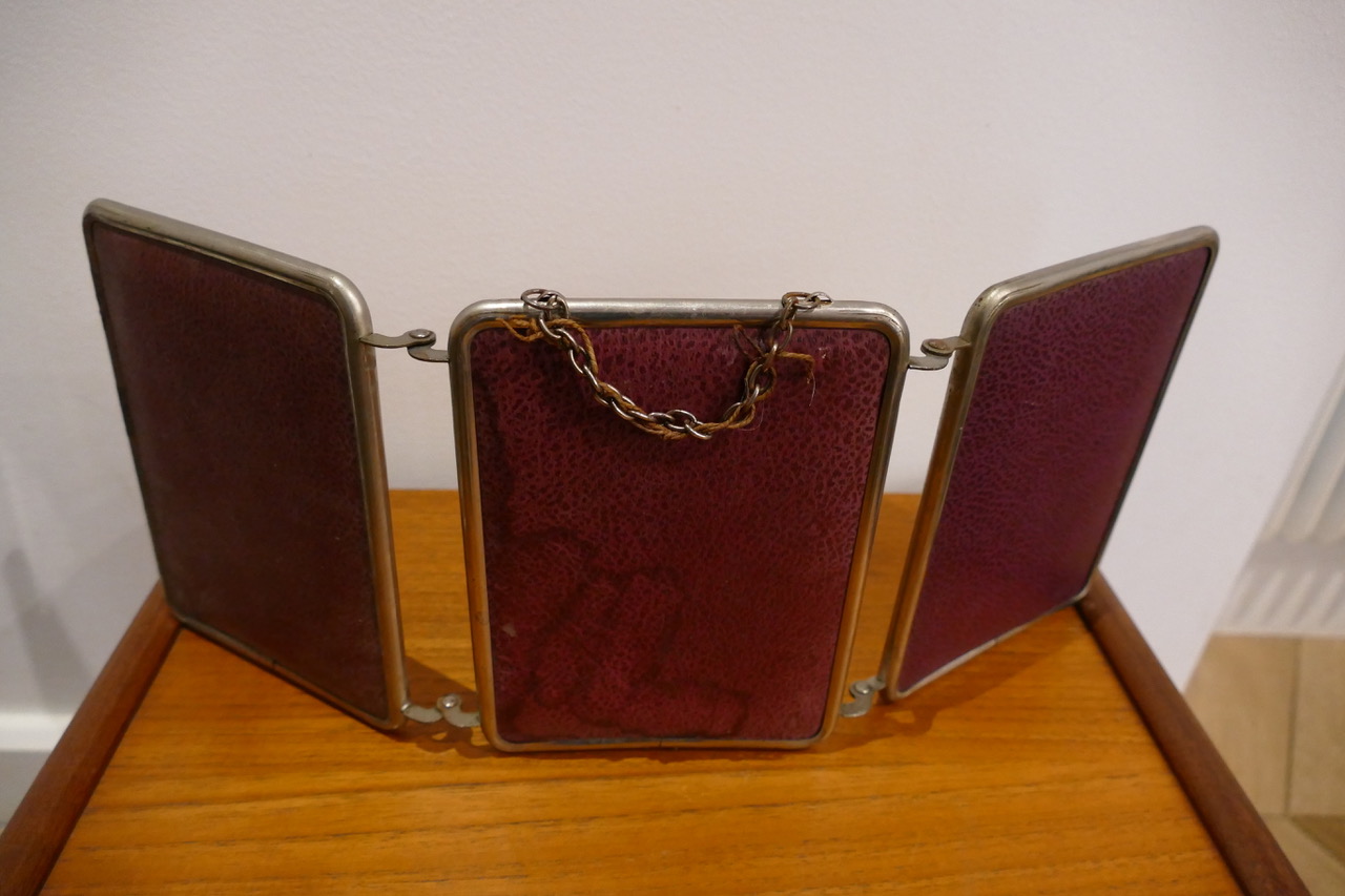 Miroir triptyque de barbier vintage - photo 2