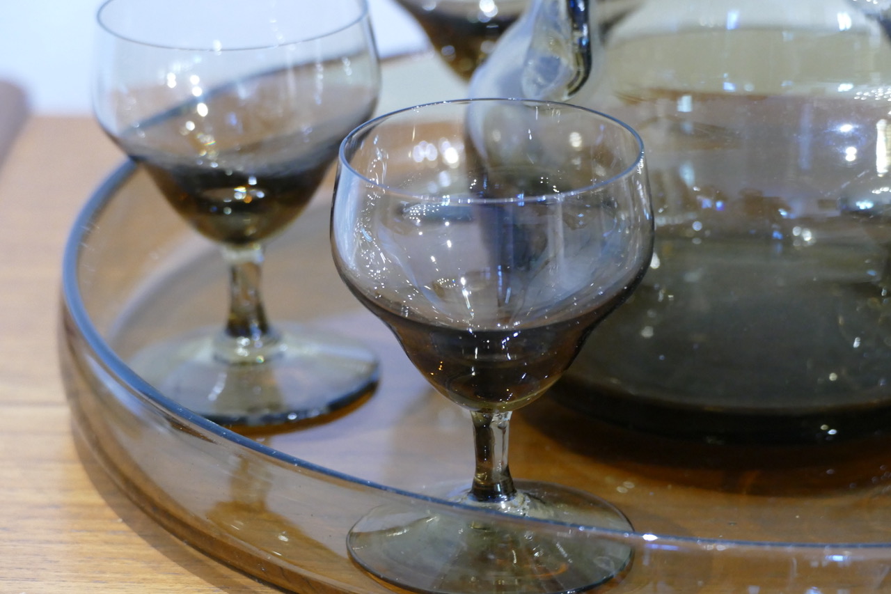 Service à liqueur Daum Nancy en verre fumé - photo 2