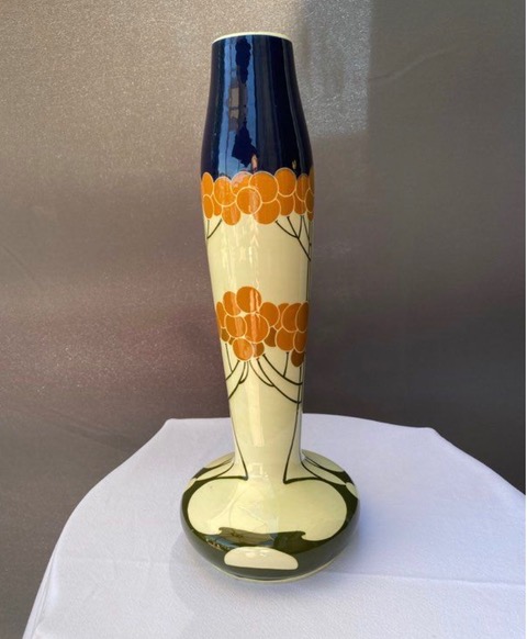 Grand vase Art Nouveau en céramique, attribué à Johann von Schwarz