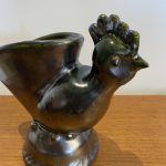 Vase zoomorphe oiseau en céramique émaillée
