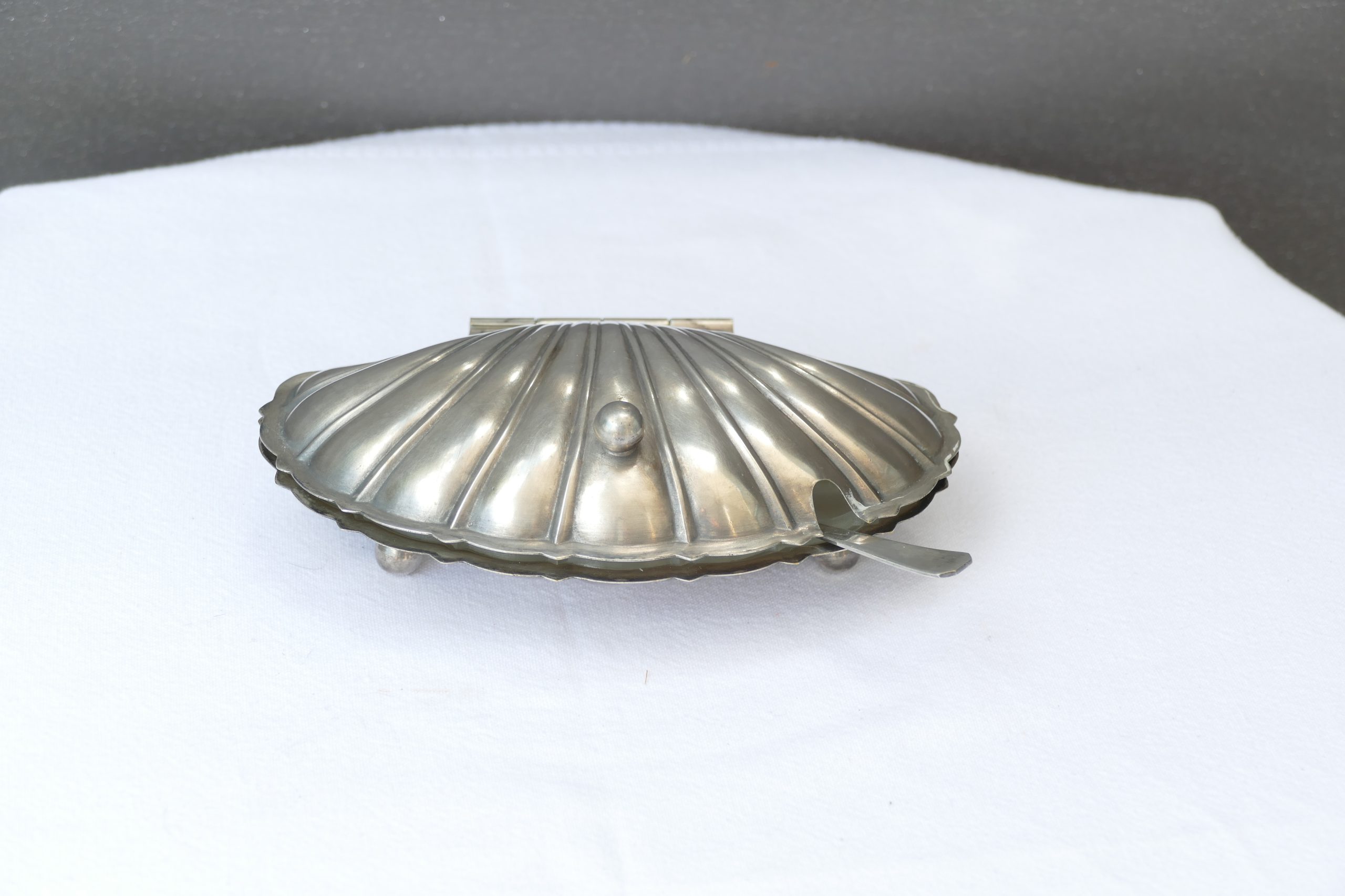 Beurrier coquillage en métal argenté - photo 2