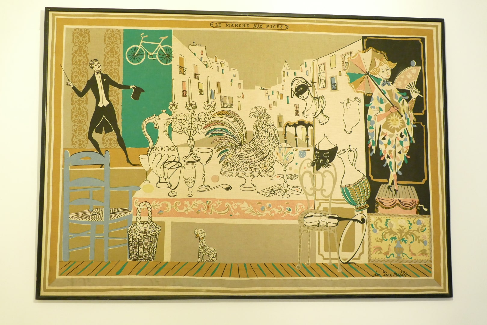 Le marché aux puces, impression sur toile de Jean-Denis Malclès, vue de face