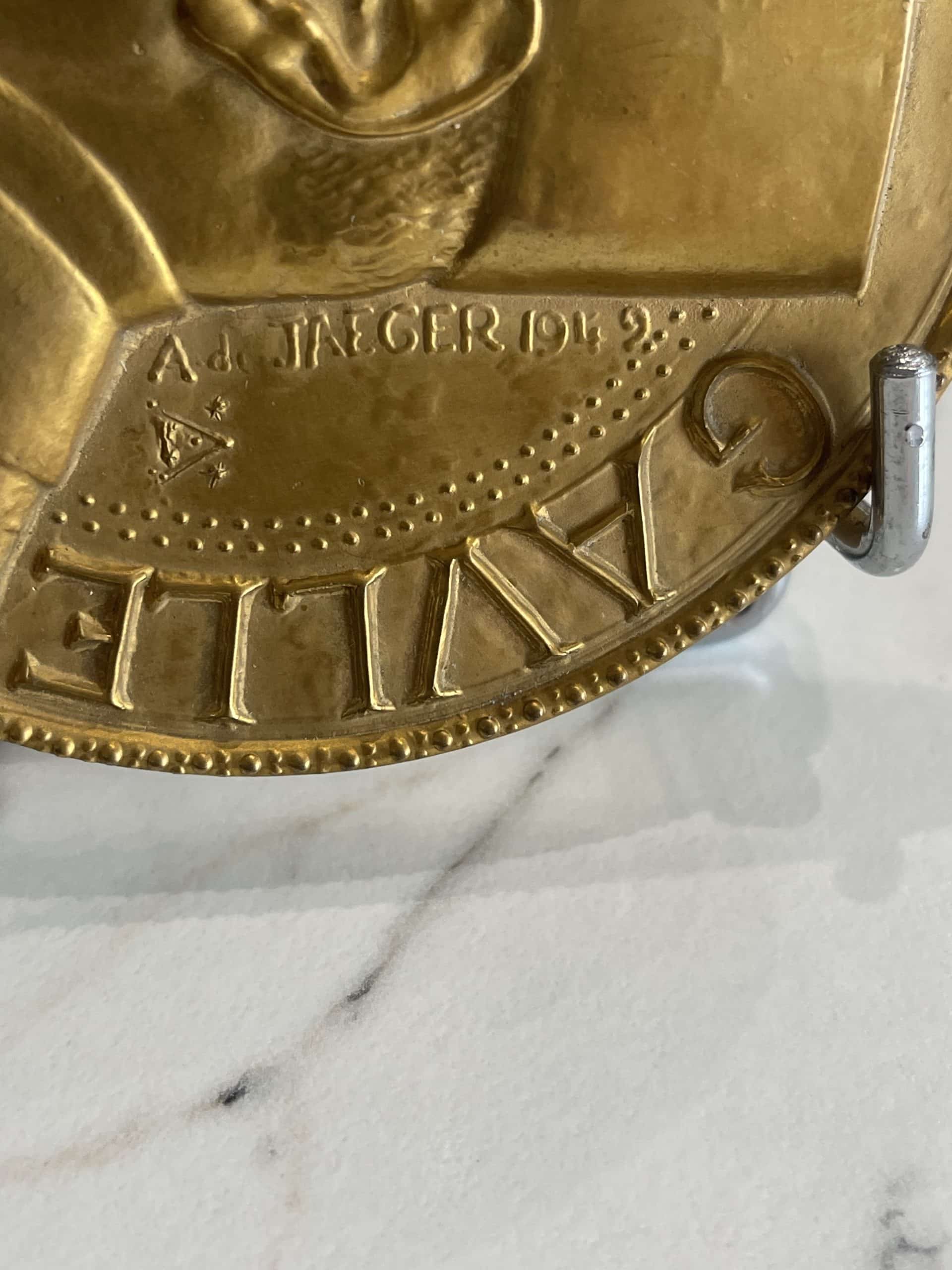 Médaille en bronze Général de Gaulle, signature du graveur A. de Jaeger
