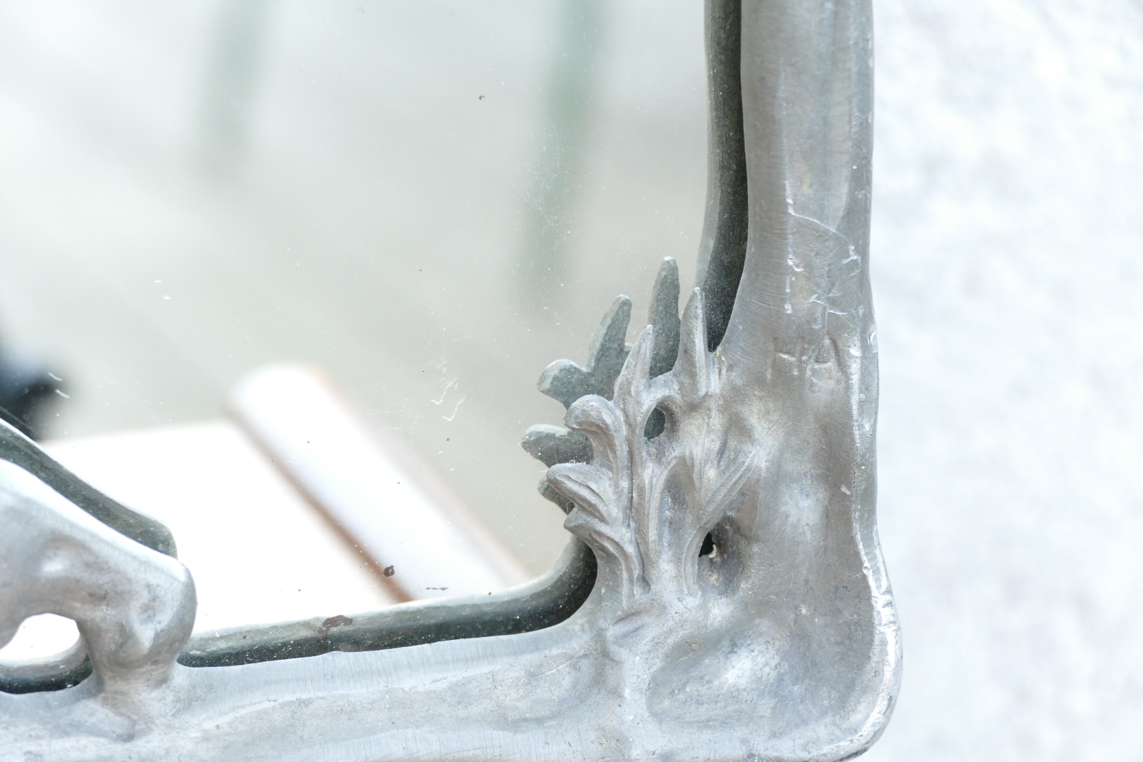 Miroir style Art nouveau, bergère et ses moutons, vue 12