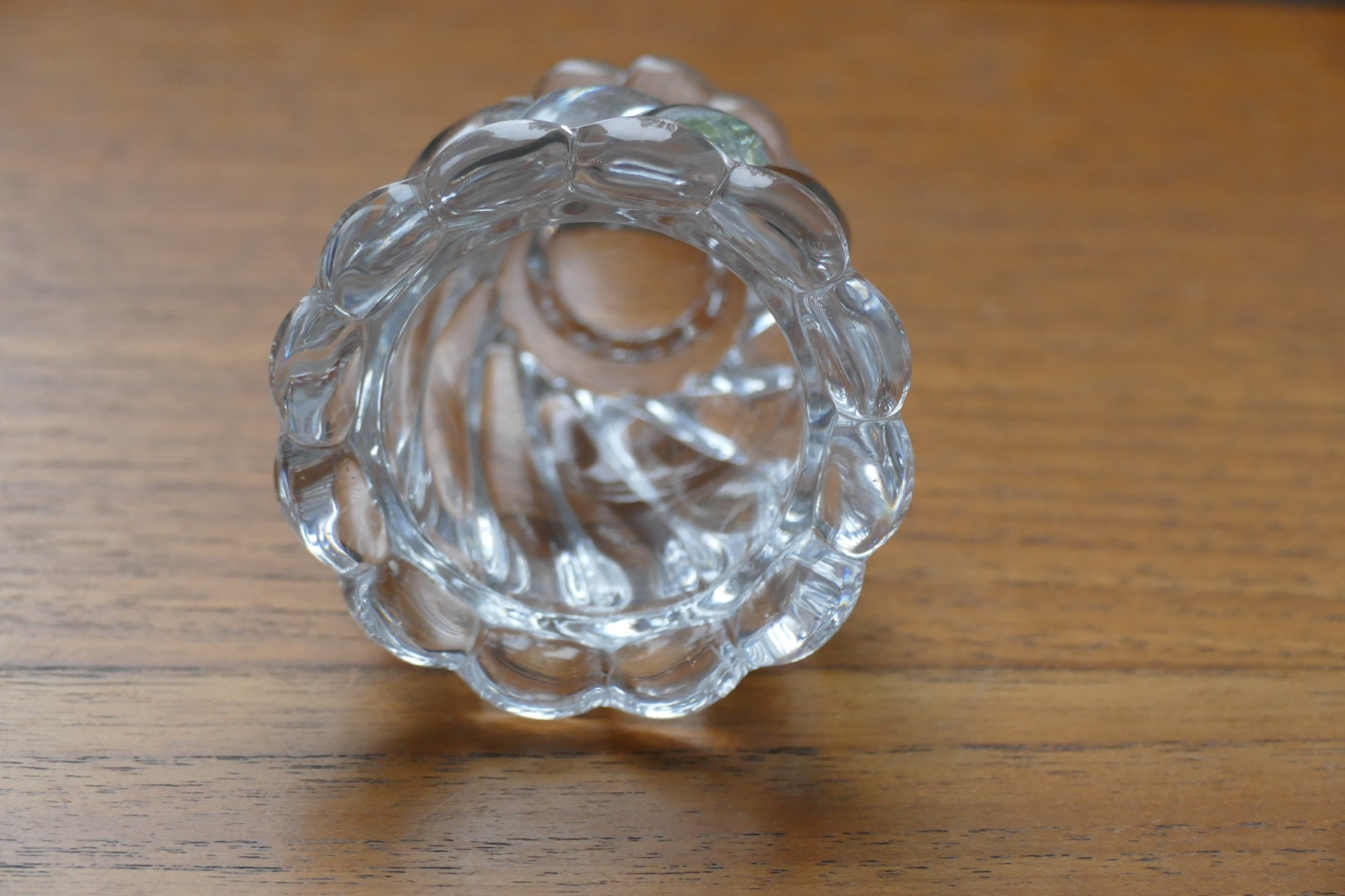 Petit pot à moutarde en cristal style Baccarat modèle Bambou, vue 3