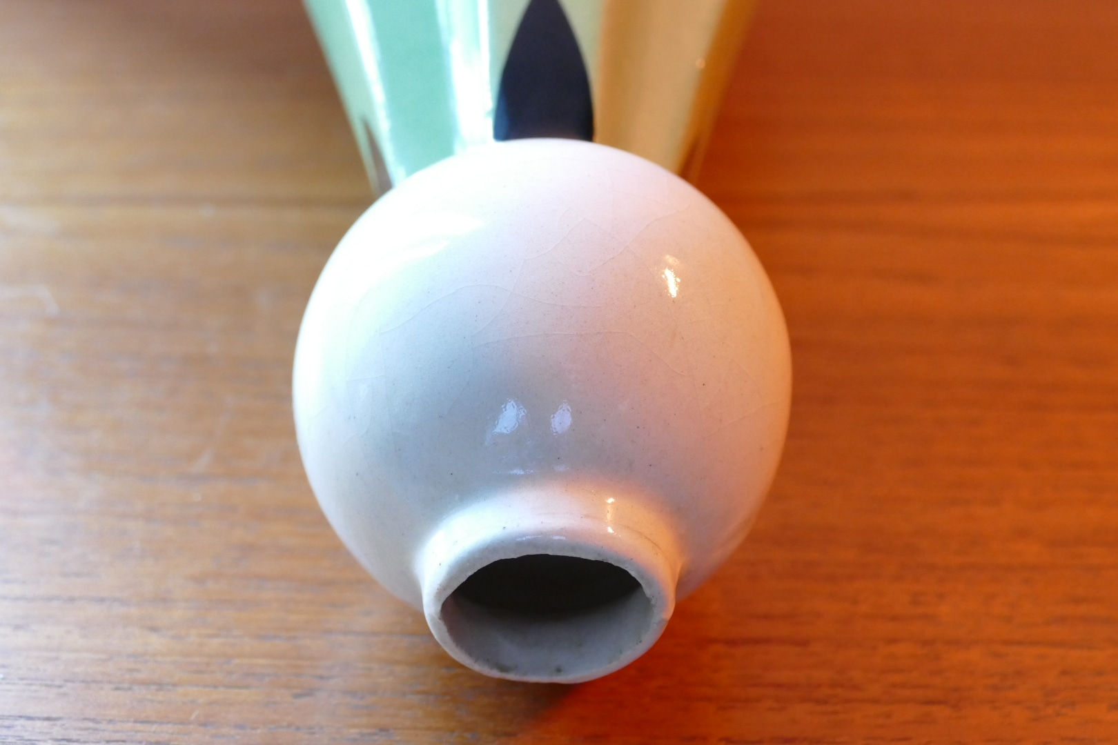 Pied de lampe Art déco en céramique, décor de tulipes, vue 10