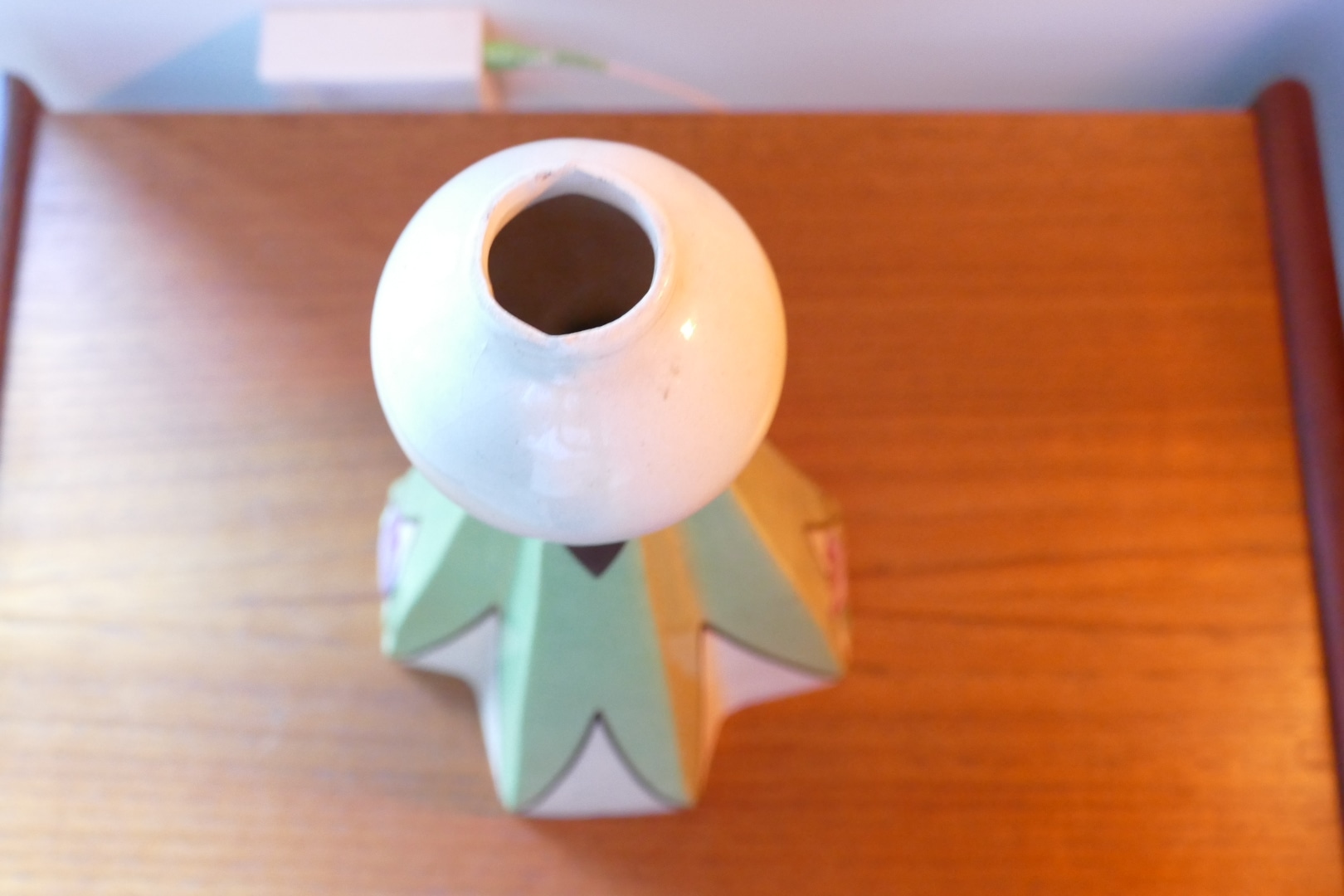 Pied de lampe Art déco en céramique, décor de tulipes, vue 8