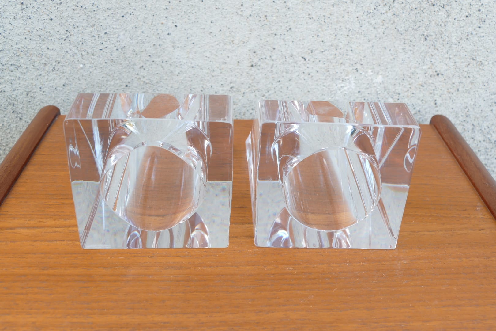 Paire de serre-livres en cristal de style space age, vue 5